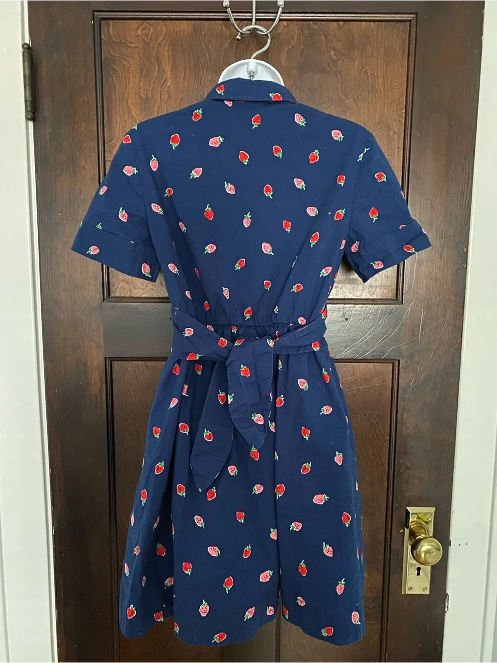 Kate spade Navy Button-Front Strawberry Print Shirt Dress